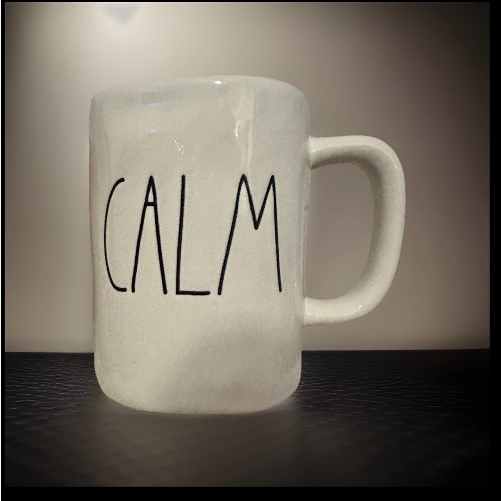 💕 Rae Dunn by Magenta White Glossy 16oz CALM Mug
